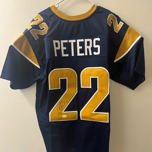 MARCUS PETERS LOSANGELES RAMS BLUE JSA/COA SIGNED JERSEY Size XL